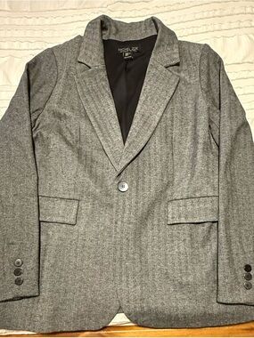 Rachel Zoe Gray Herringbone Women Blazer